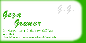 geza gruner business card